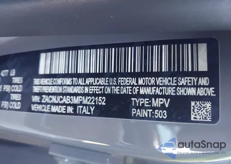 2021 Jeep Renegade Sport Fwd from USA, damaged, VIN ZACNJCAB3MPM22152